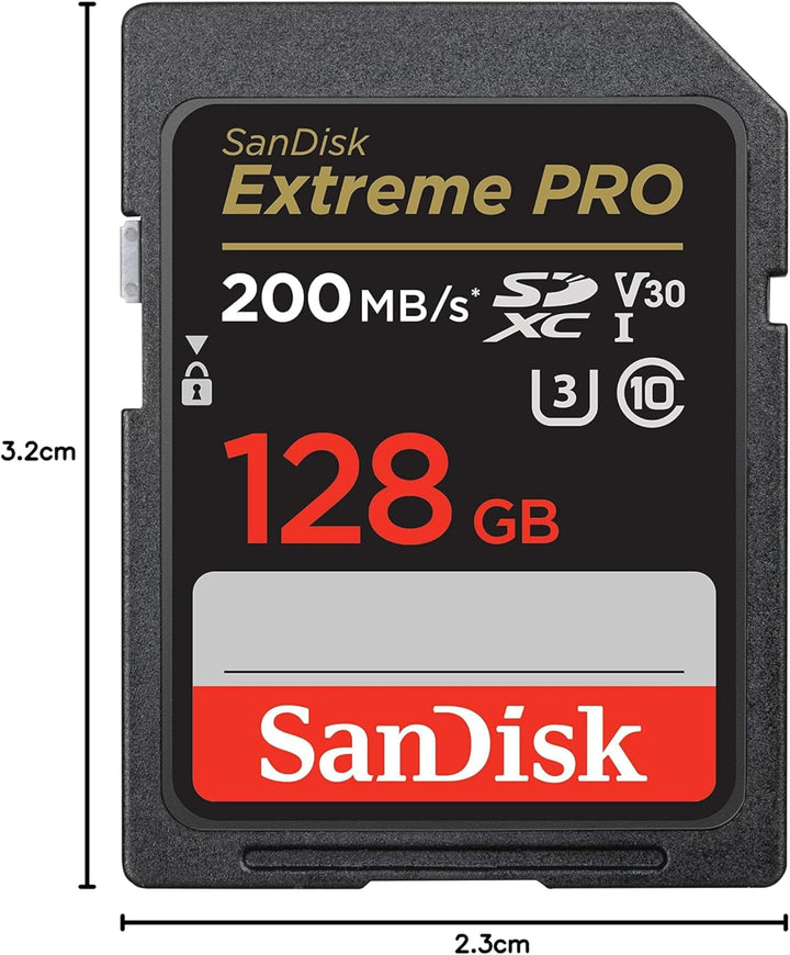SanDisk Extreme PRO SDXC UHS-I Speicherkarte 128 GB (V30, Übertragungsgeschwindigkeit 200 MB/s, U3,