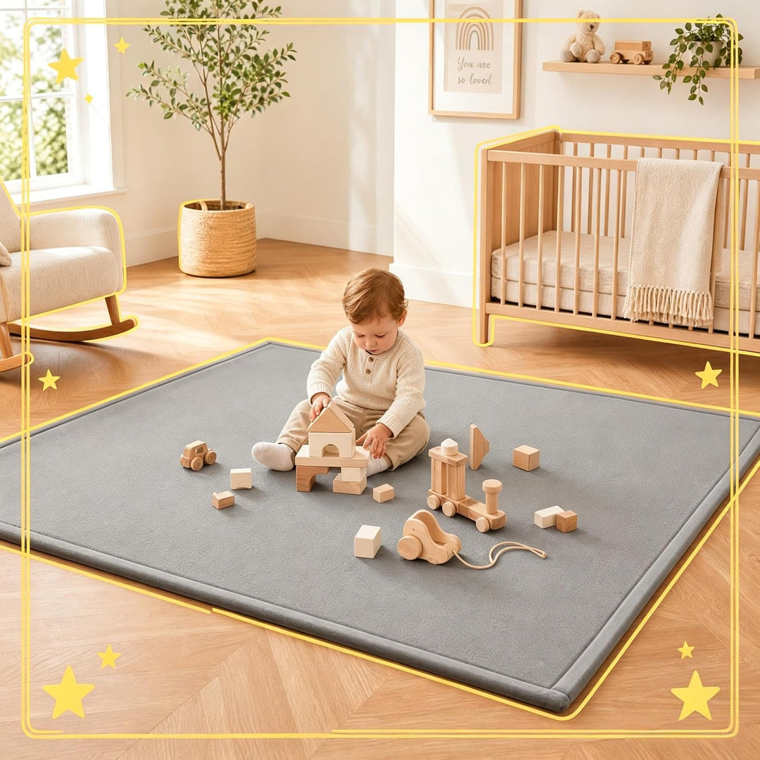 Krabbelmatte Baby 150x200cm, 2cm Dicke Spielmatte &amp; Bodenteppich | Multifunktionale Weiche Matte für