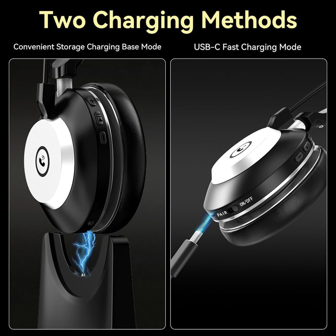 Wantek Bluetooth-Headset mit Mikrofon für PC, V5.2, Kabelloses Headset mit Rauschunterdrückungs-Mikr