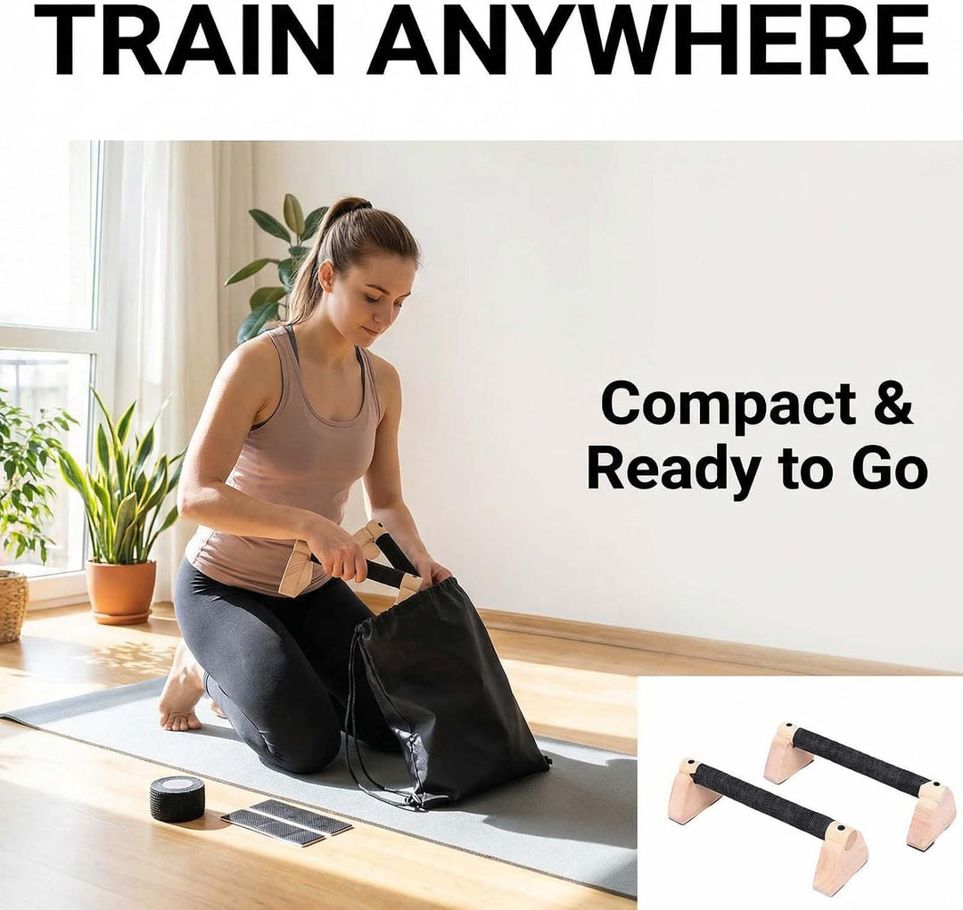 Zimoer Liegestützgriffe 2 Push Up Bars, Ergonomische Parallettes &amp; Liegestütze Ständer mit Tasche, E