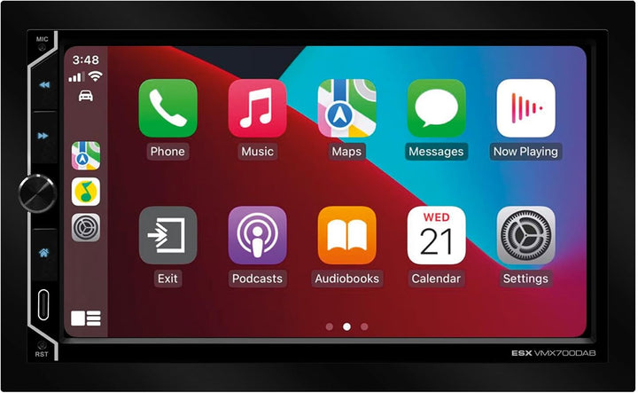ESX Vision VMX700DAB | Universal 2-DIN Media Moniceiver mit 17,8cm (7") Touchsreen-Display