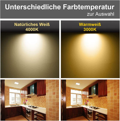 Greenclick 5er 9W LED Panel Weiss eckig Deckenleuchte Dimmbar Einbaustrahler, extrem flach, 230V 720