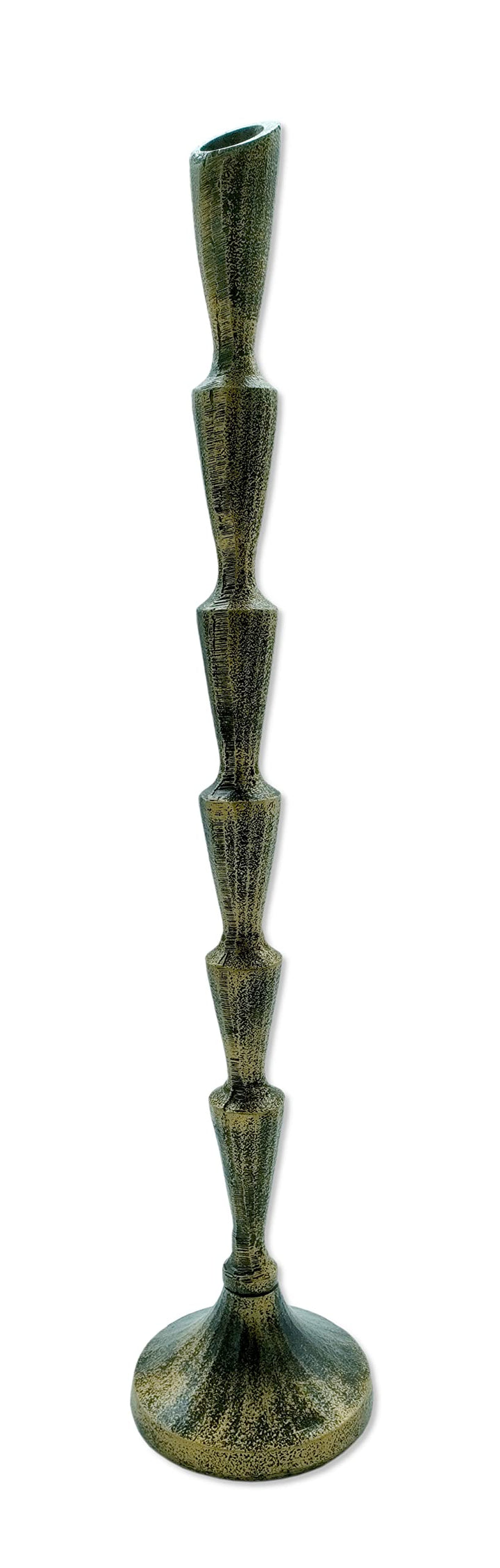 Metall Kerzenständer Gold-schwarz 11 x 50cm Tisch-Deko Kerzen-Halter Stabkerzen-Ständer, 11 x 50cm