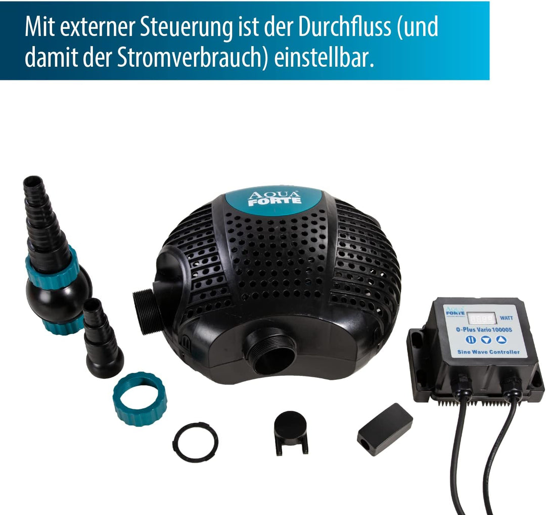 AquaForte O-Plus Vario 10.000 S, mit externer Steuerung, Durchfluss 6 bis 10 m3/ Stunde, Maximale Fö