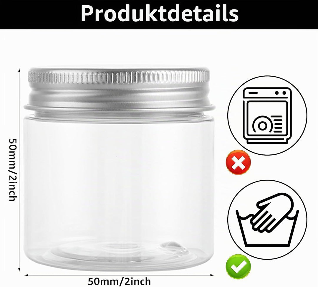 AKOLAFE 16er Set Vorratsdosen mit Deckel 60ml Vorratsgläser mit Deckel Luftdicht Transparente Plasti