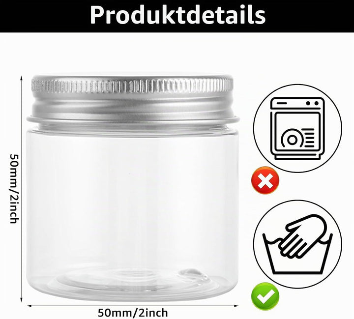 AKOLAFE 16er Set Vorratsdosen mit Deckel 60ml Vorratsgläser mit Deckel Luftdicht Transparente Plasti