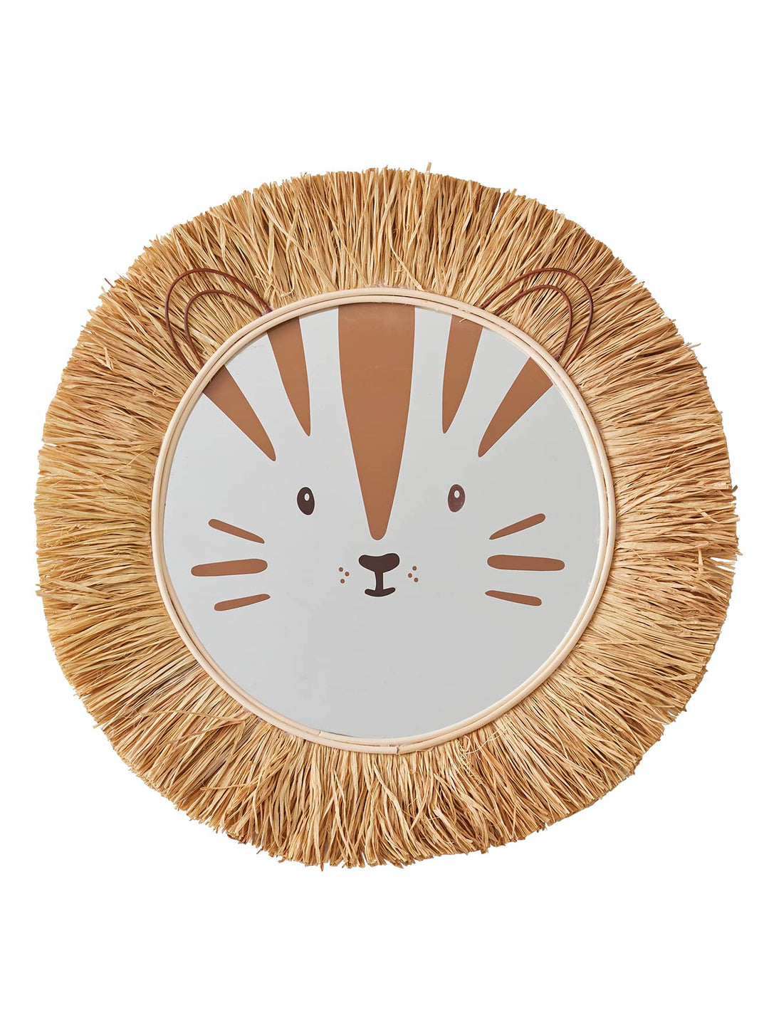 Vertbaudet Spiegel Löwe aus Rattan und Raphia Moka TU Mokka, Mokka