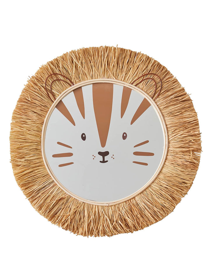 Vertbaudet Spiegel Löwe aus Rattan und Raphia Moka TU Mokka, Mokka