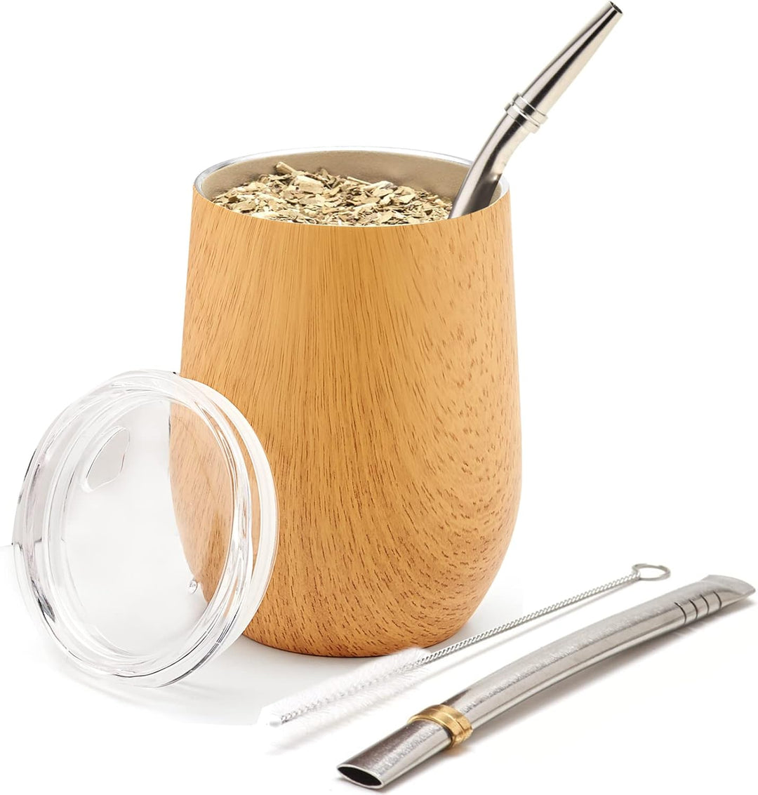 balibetov - Neu - Modernes Yerba Mate Gourd Set (Mate Tasse) - Doppelwandiger 18/8 Edelstahl Enthält