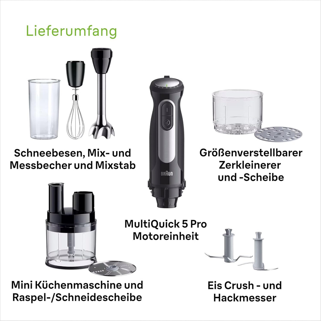 Braun MultiQuick 5 Pro MQ55755M, Stabmixer mit 25 Geschwindigkeitsstufen, Easy Click System Plus, 10