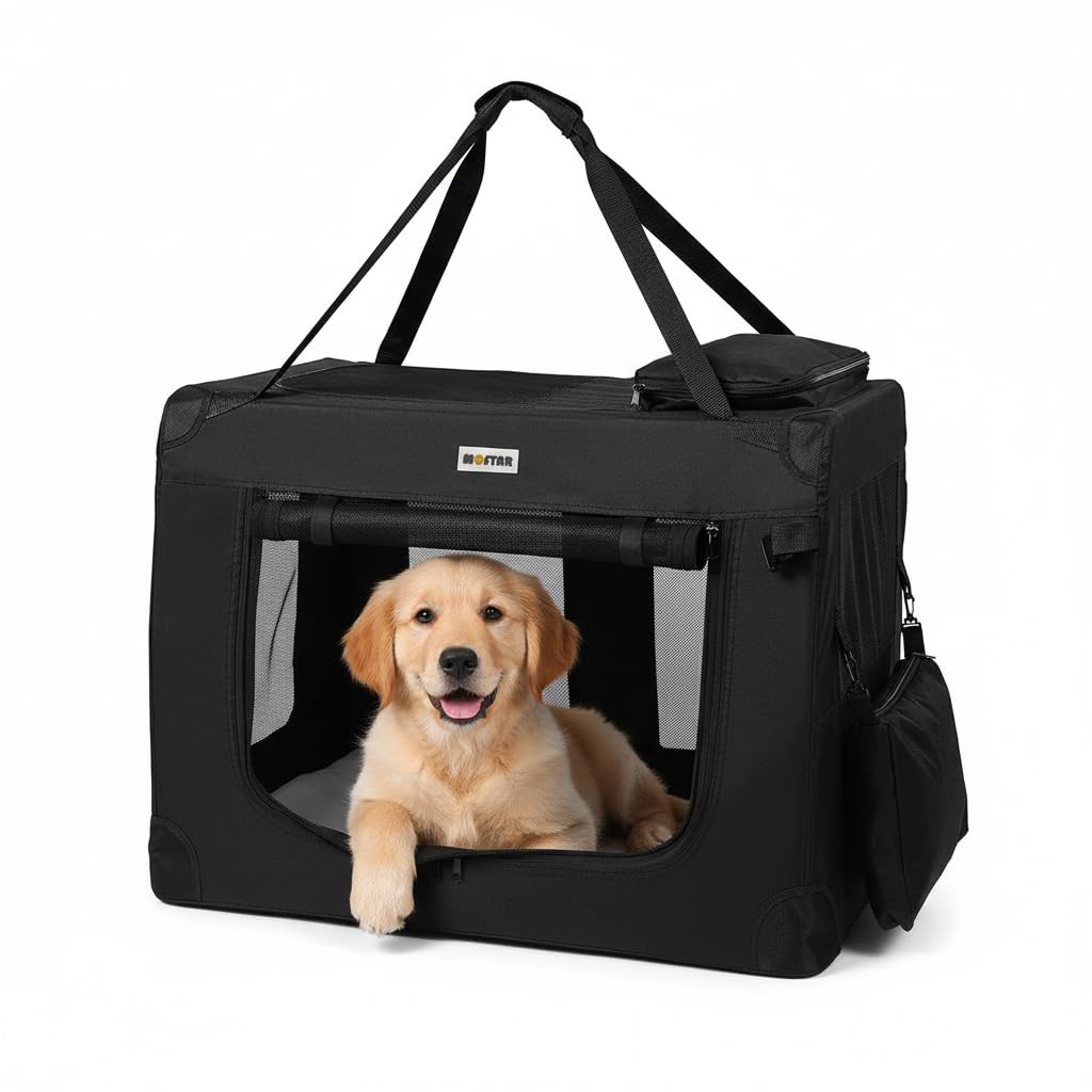 Melko Hundetransportbox faltbar Hundebox 82 x 58 x 58 cm Transportbox Katzentransportbox Hundetasche