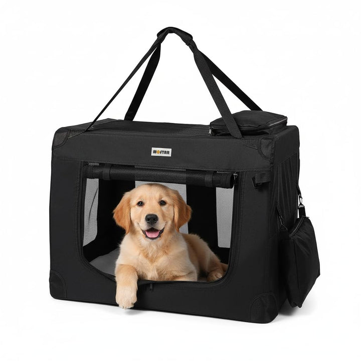 Melko Hundetransportbox faltbar Hundebox 82 x 58 x 58 cm Transportbox Katzentransportbox Hundetasche