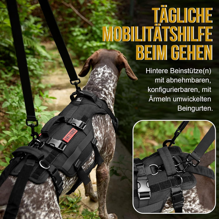 OneTigris Hundegeschirr, Invictus Hunde Tragehilfe für Mittelgrosse Grosse, Einstellbar Gehhilfe für