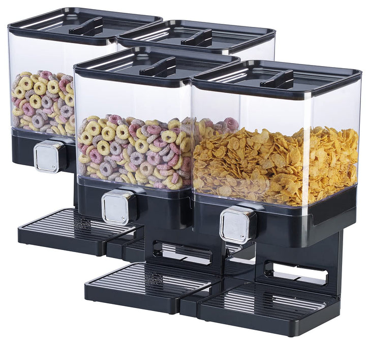 Rosenstein & Söhne Behälter für Müsli: 2er-Set Doppel-Spender für Snacks, je 33,5 x 30,5 x 16,5 cm,
