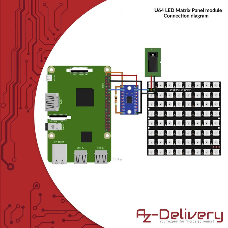 AZDelivery 5 x U 64 LED Matrix Panel CJMCU-8x8 Modul kompatibel mit Arduino und Raspberry Pi inklusi