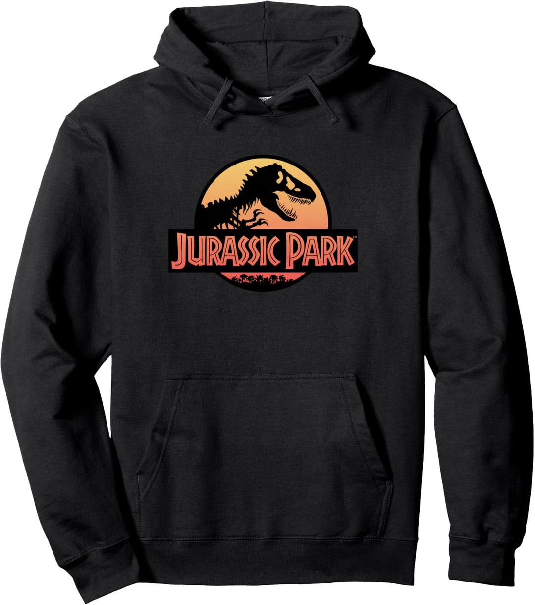 Jurassic Park Classic Retro Full Sunset Logo Pullover Hoodie