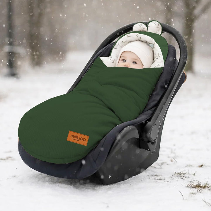 Baby Fusssack Einschlagdecke für Babyschale und Kinderwagen Grün, Grün