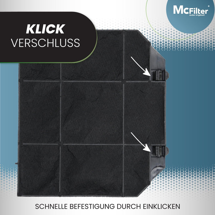 McFilter I 1x Aktivkohlefilter für Dunstabzugshaube EFF72, kompatibel mit Kohlefilter Bosch 00668491