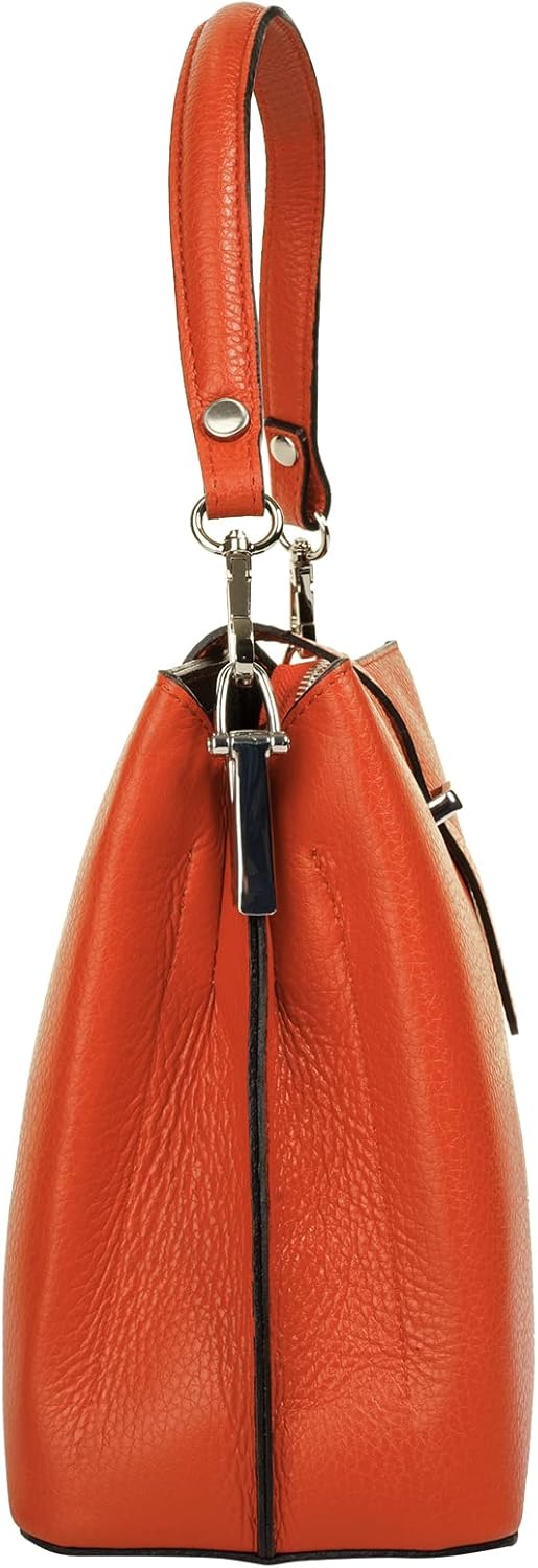 Handtasche Echt Leder Damen Made in Italy, Tragetasche, Umhängetasche, Abendtasche aus Leder 021791