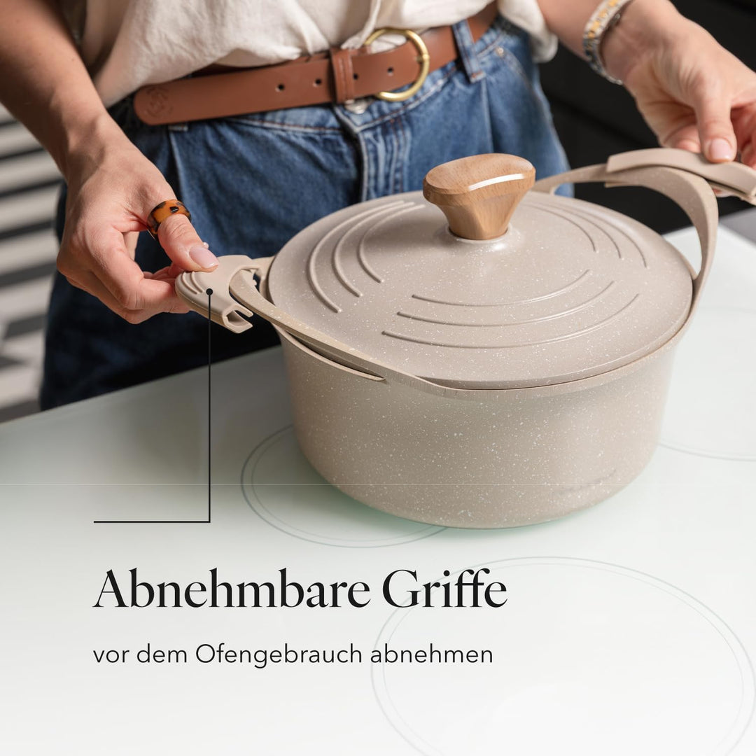FLORINA Aluminiumtopf OSLO 2,8 l 20cm Durchmesser I Keramische Antihaftbeschichtung I Ergonomischer
