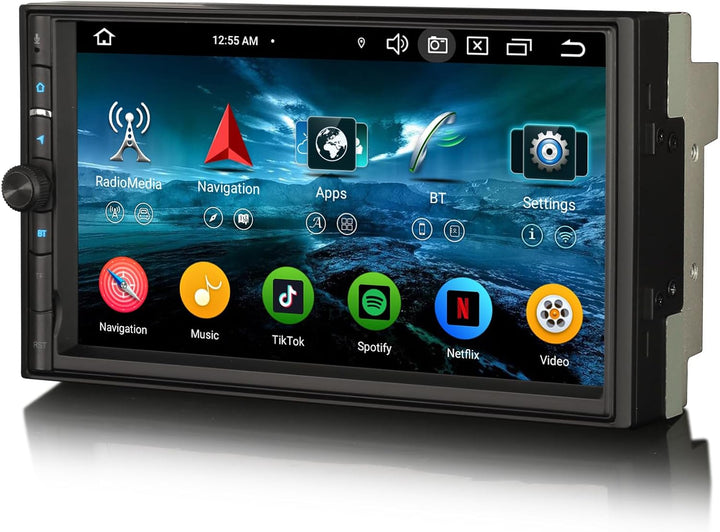 Erisin Android 14 8-Kern 4GB RAM+64GB ROM Doppel Din Autoradio mit GPS Navigation 7 Zoll Touchscreen