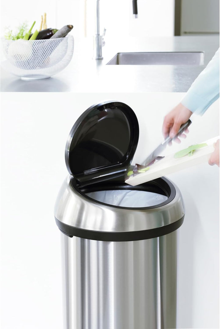 Brabantia Mülleimer Abfalleimer, Edelstahl, Matt Steel, 60L 60 Liter Matt Steel Fingerprint Proof, 6
