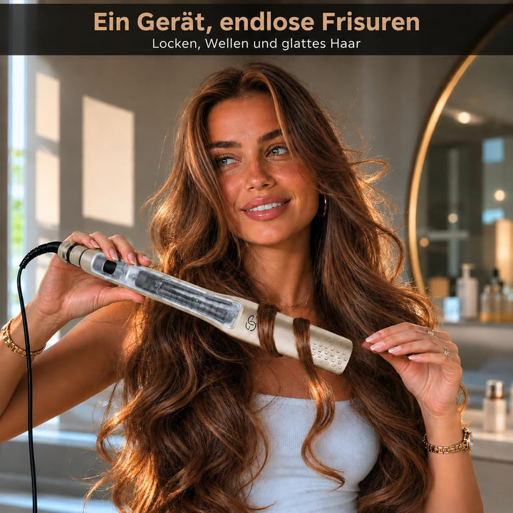Glätteisen 2-in-1 Professionelles Haarglätter Lockenstab GOLDEN GOODS - Dampfglätter, Hair Straighte