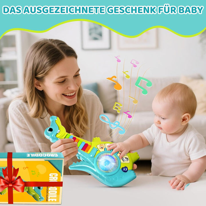 Musikalisches Spielzeug für Baby ab 1 Jahr Lernspielzeug Gitarre mit Tiergeräuschen, Musik Spielzeug
