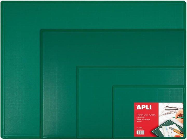APLI 013563 Schneidematte PVC, 900 mm x 600 mm x 2 mm, grün 900mm x 600mm x 2mm Grün, 900mm x 600mm
