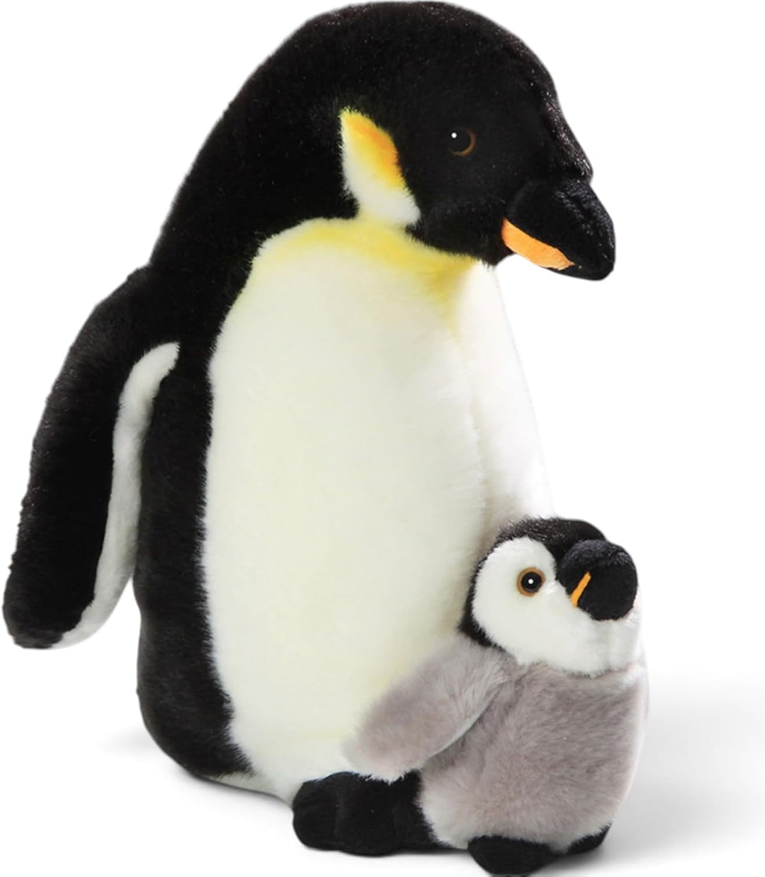 Carl Dick Pinguin mit Baby, Laufvogel, Plüschtier, Kuscheltier, ca. 32cm 1725 Schwarz-weiss-orange,