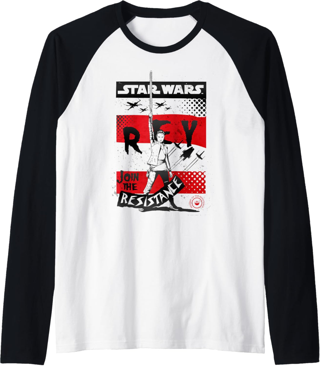 Star Wars Last Jedi Rey Raised Resistance Raglan