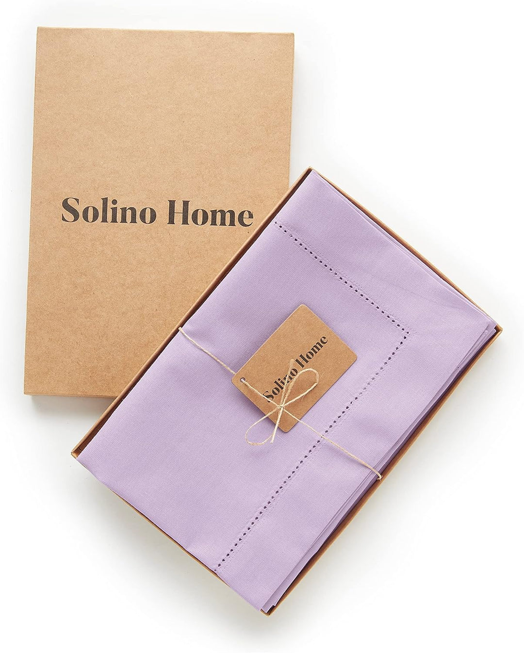 Solino Home Baumwolle Leinen Servietten,4er Set Hohlsaum Dinner Servietten 20x20 Zoll,Maschinenwasch