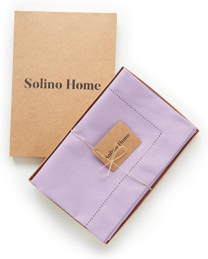 Solino Home Baumwolle Leinen Servietten,4er Set Hohlsaum Dinner Servietten 20x20 Zoll,Maschinenwasch