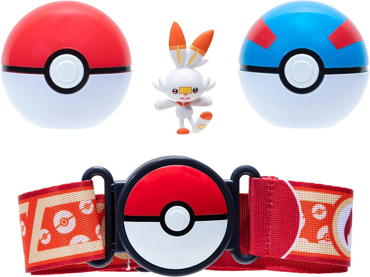 Pokemon – Clip 'N' Go Pokeball Gürtelset (Pokéball, toller Ball und Scorbunny) W12