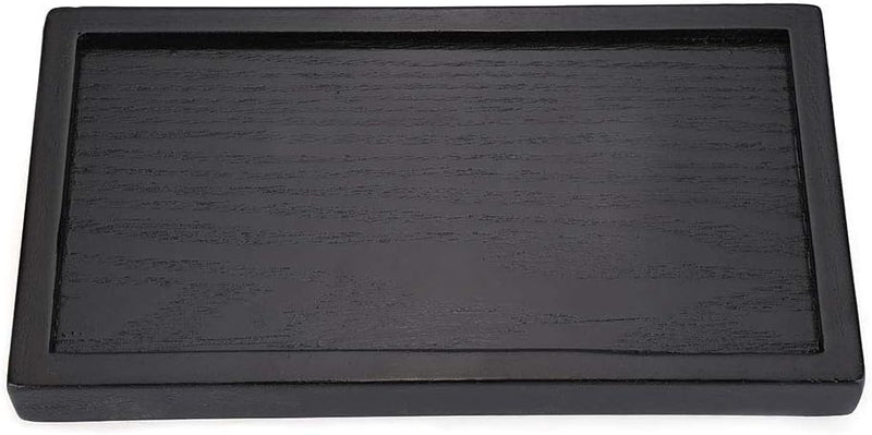 Raguso Rechteckform Tablett Schwarz Massivholz Tee Tablett Kaffee Snack Essen Mahlzeiten Mehrzweck-S