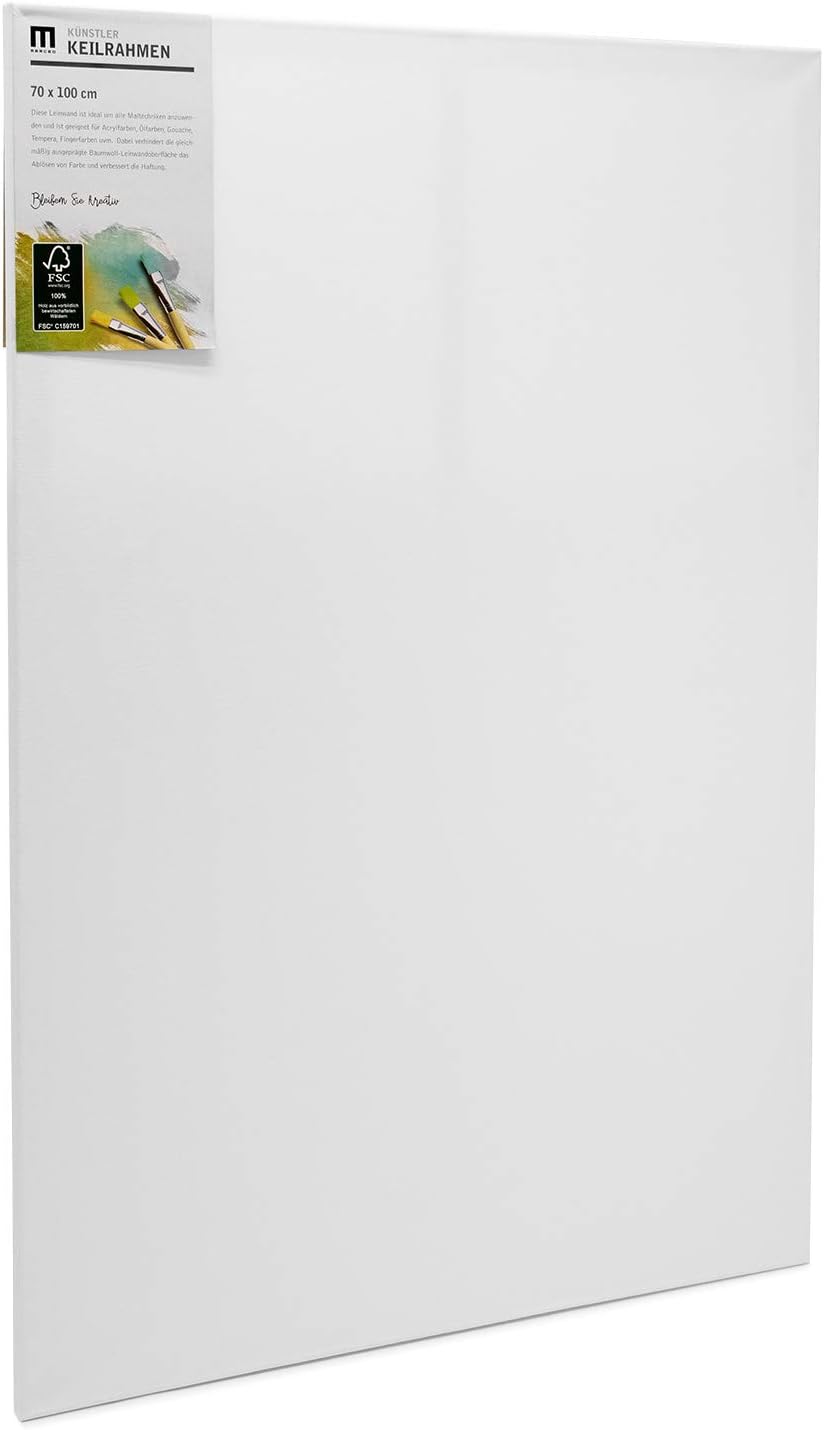 2er-Set 70x100cm Künstler-Leinwand Canvas zum Bemalen. Die leere, weisse Leinwand aus 100% Baumwolle
