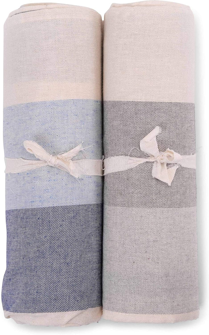 HomeLife - Überwurf für Sofa, gestreift, 260 x 280 cm, Mehrzweck-Überwurf aus Baumwolle, Granfoulard