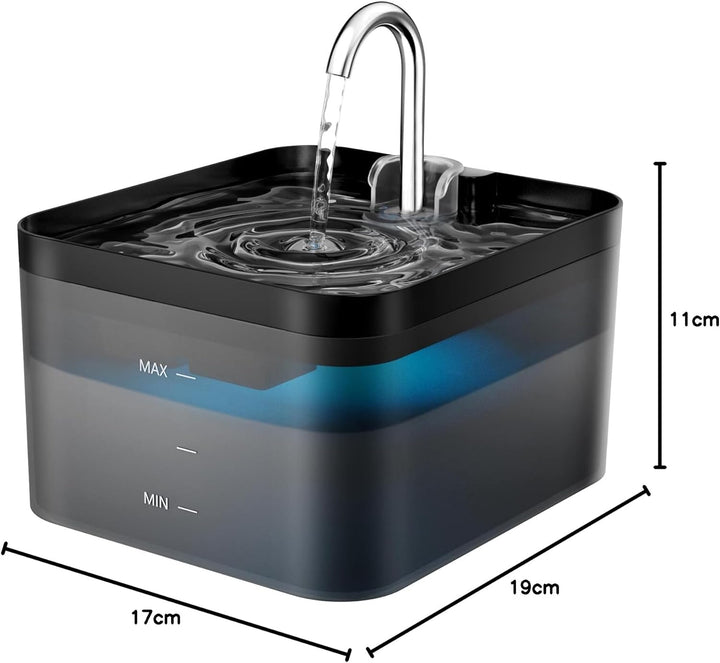 Katzenbrunnen, 2,2L Trinkbrunnen für Katze, Super Leiser, Wasserhahn-Design Wasserbrunnen für Katzen