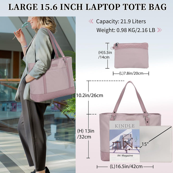 VX VONXURY Laptop Handtasche Damen Laptoptasche,15,6 Zoll Arbeitstasche Shopper Umhängetasche Lehrer
