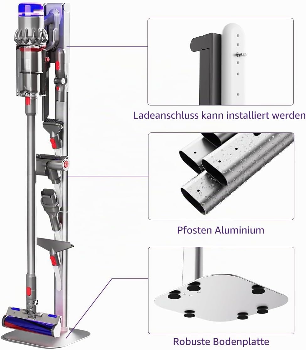 YanBan Kippsicherer Aufbewahrungsständer für Staubsauger aus Metall, kompatibel mit Dyson G5/V7/V8/V