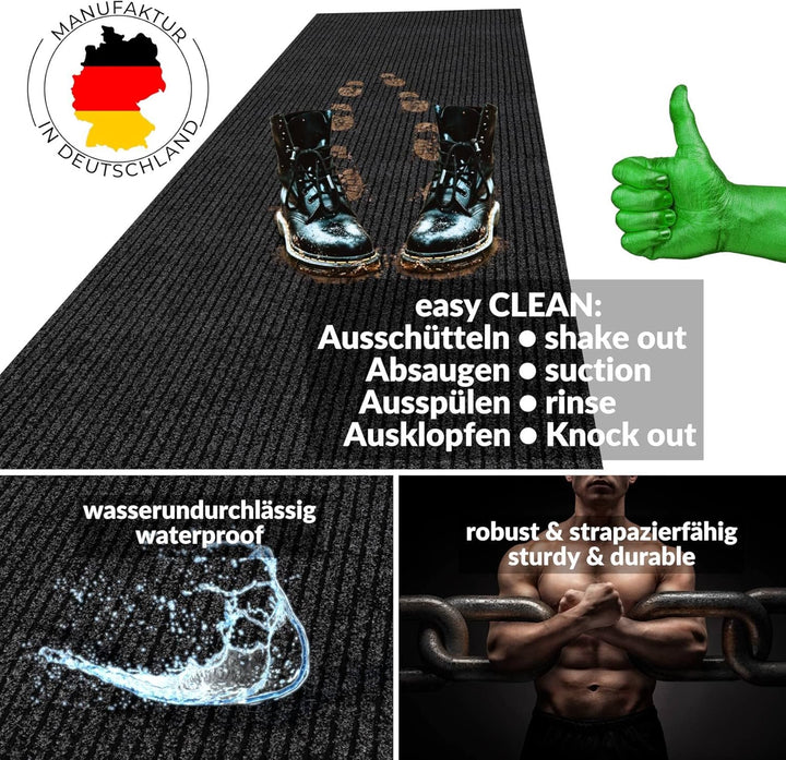 ANRO Schmutzfangmatte Mischa Teppich Läufer Meterware rutschfest & zuschneidbar | Indoor Outdoor Fus
