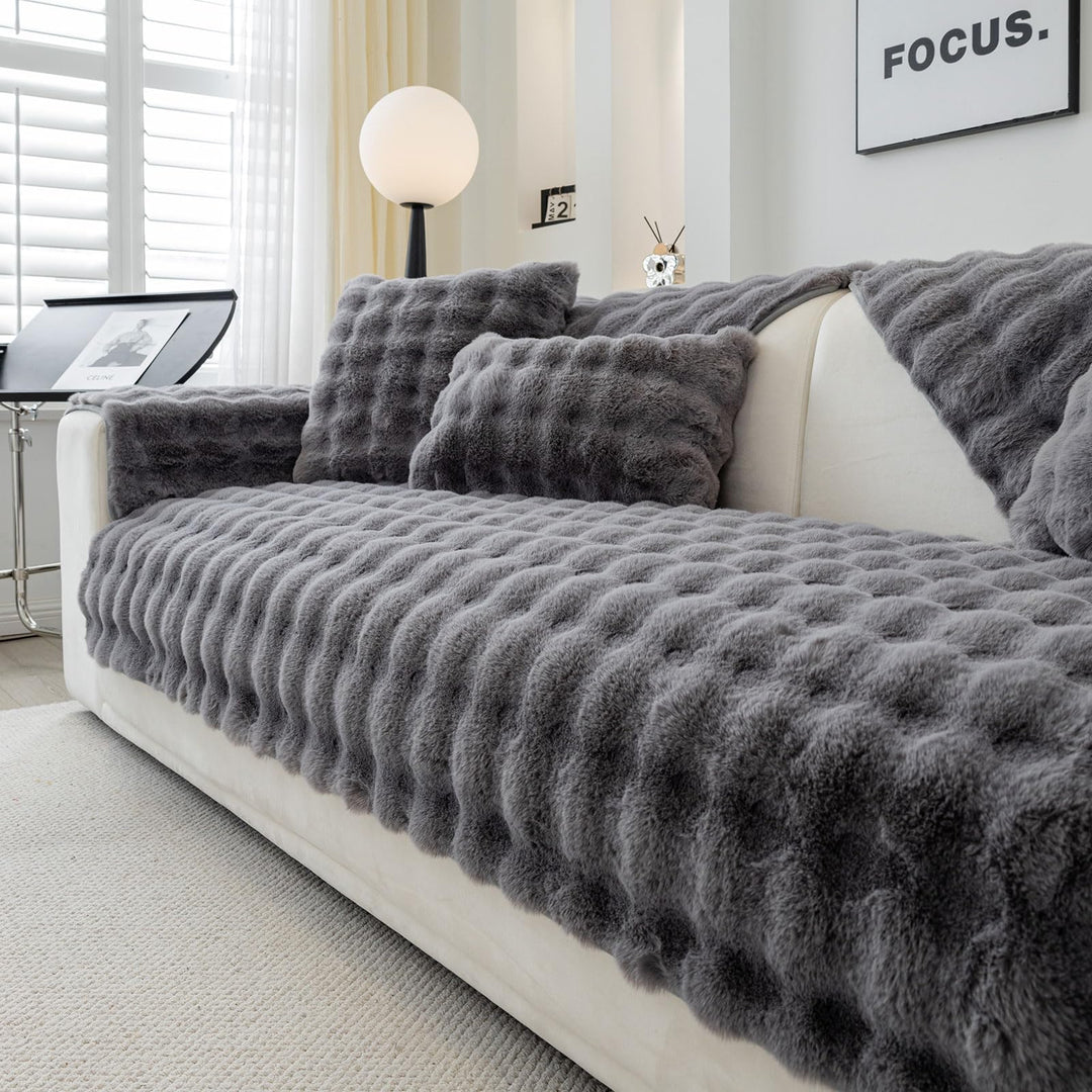 Weiche dicke Plüschsofa Kissenbezüge - Rutschfeste Sofaabdeckungen 1 2 3 Sitzer Couchabdeckungen, fl