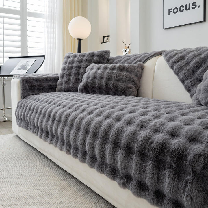 Weiche dicke Plüschsofa Kissenbezüge - Rutschfeste Sofaabdeckungen 1 2 3 Sitzer Couchabdeckungen, fl