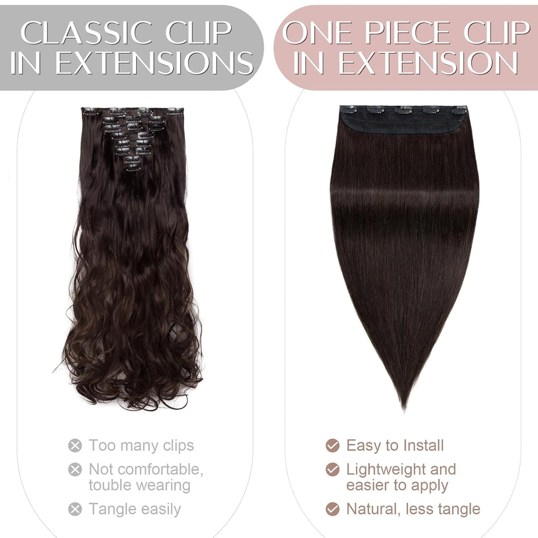 SEGO Haarteil Clip in Extensions Echthaar DICKER 1 Tresse 5 Clips Dicker Dichter Haarverlängerung 10