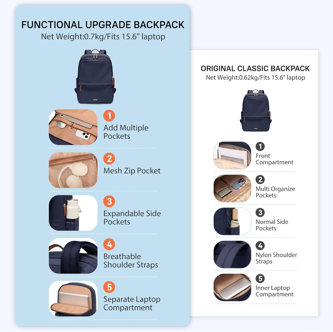 GOLF SUPAGS Laptop Rucksack für Damen Casual Daypack für Arbeit Reisen College Schulrucksack Handtas