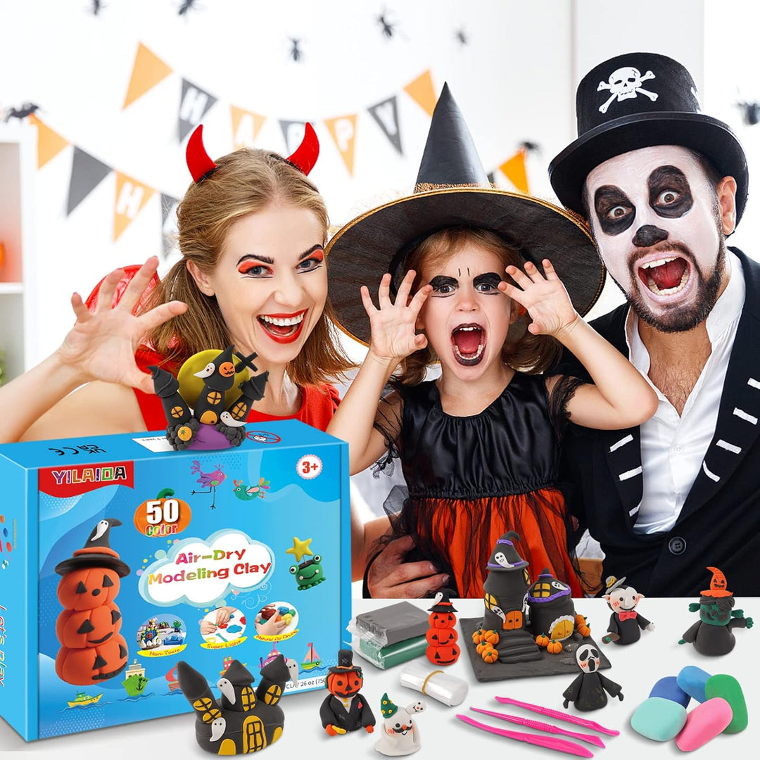 Modelliermasse Lufttrocknend, 50 Farben Magische Modelliermasse für Kinder, DIY Geschenk für Jungen