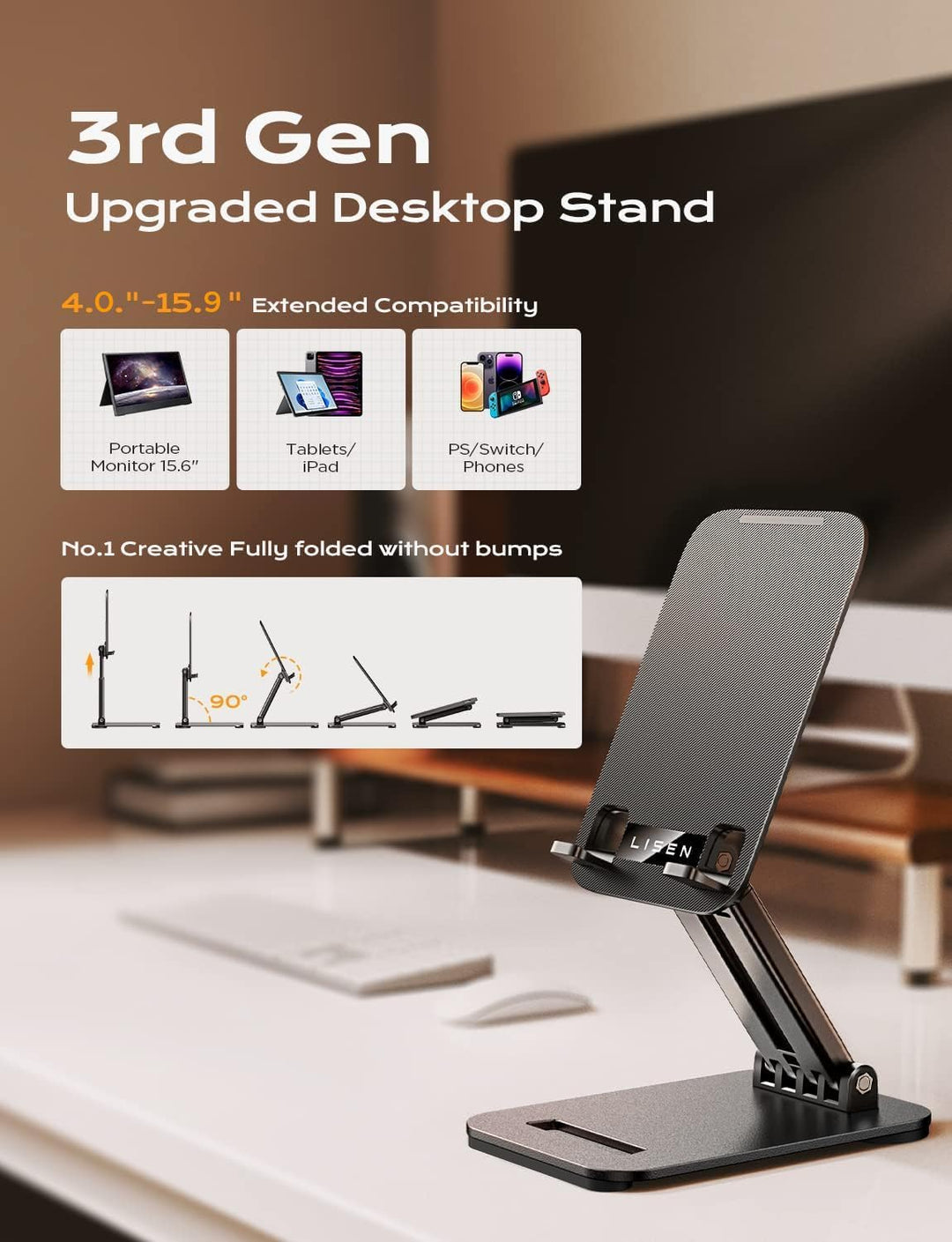 LISEN für iPad Ständer Halterung Einstellbarer Tablet Halterung Für Schreibtisch, Portable Monitor S