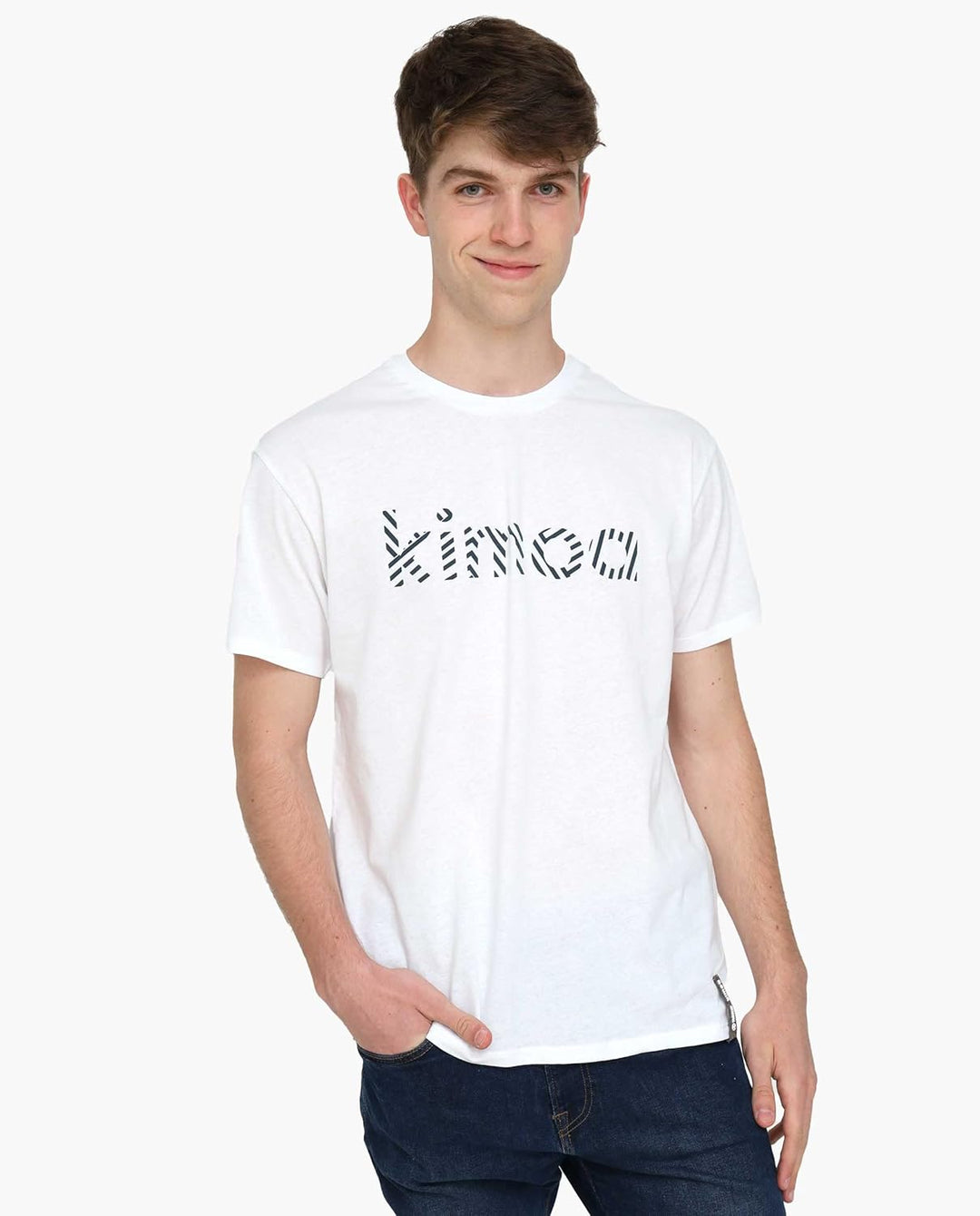 Kimoa Unisex Streaky Eco Weiss T-Shirt (1er Pack) XS-S Weiss, XS-S Weiss