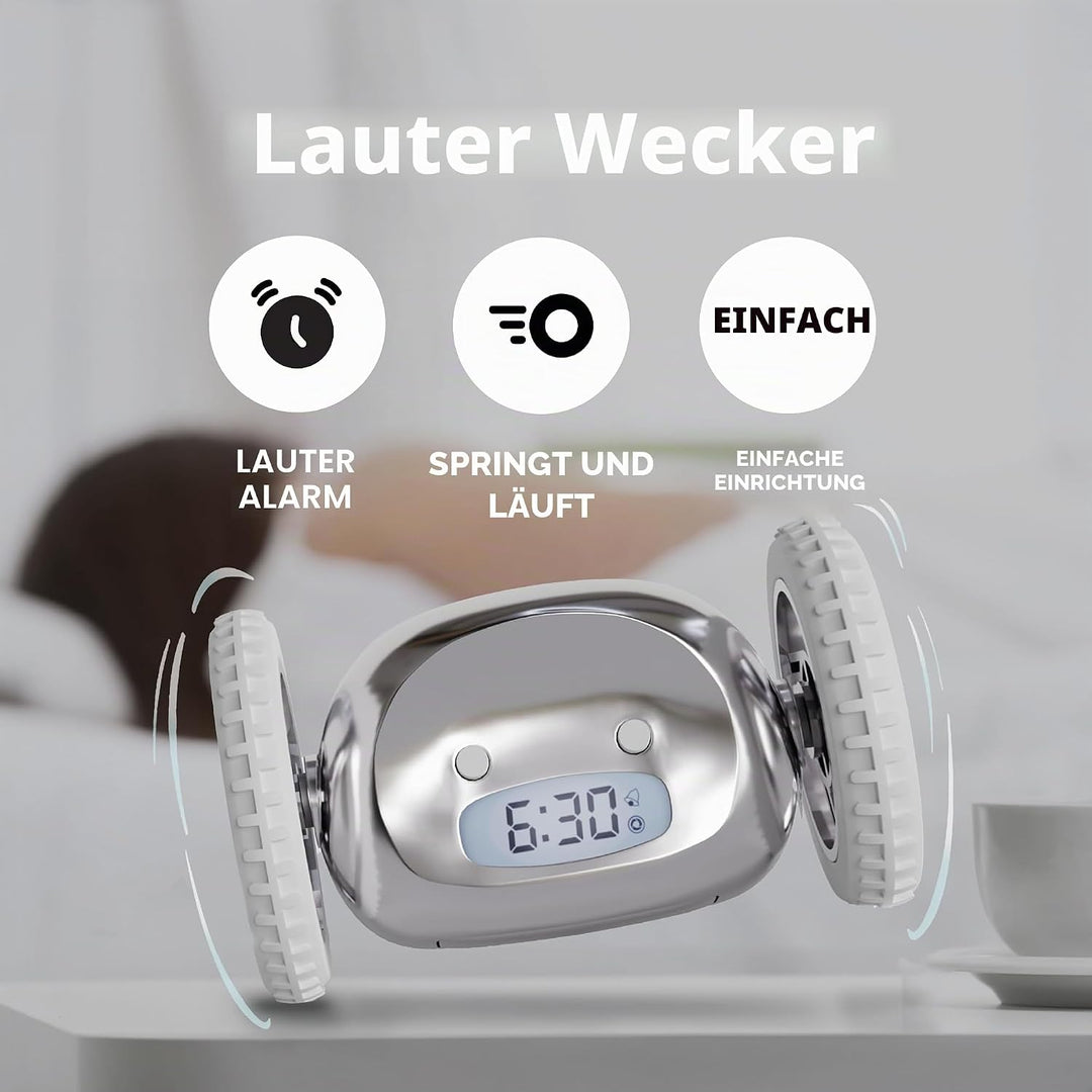 CLOCKY Lauter Wecker Digital Wecker Laut für tiefschläfer Erwachsene Jugendliche Lustig für schwerhö