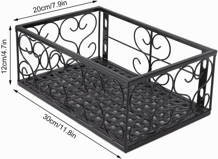Blumentopfhalter Balkon 30 x 20 x 12 cm Rechteckigen Blumentöpfe zum Hängen Eisen Schwarzer Blumento